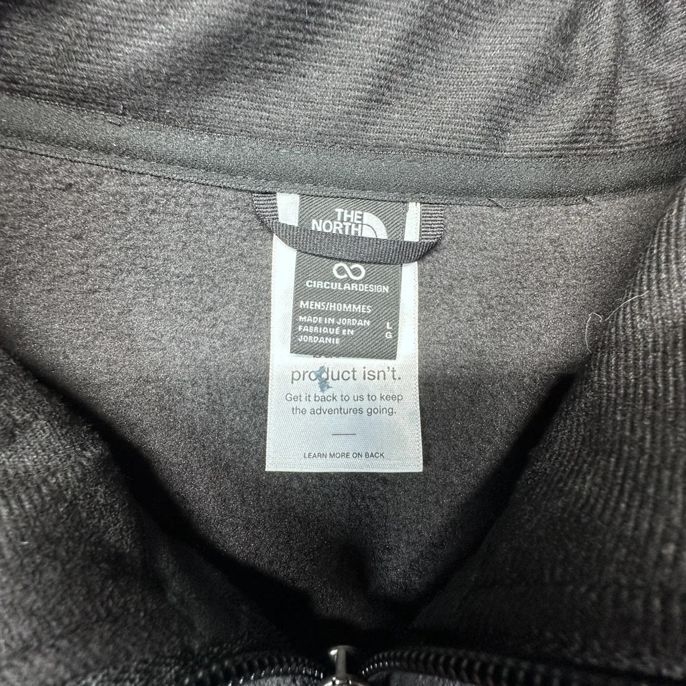 The North Face Mens Large Gray Fleece Lined Outdoor Hiking 1/2 Zip Sweater